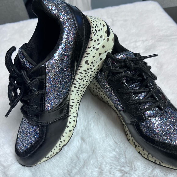 Steve Madden Black Sparkle Sneakers - Picture 6 of 12